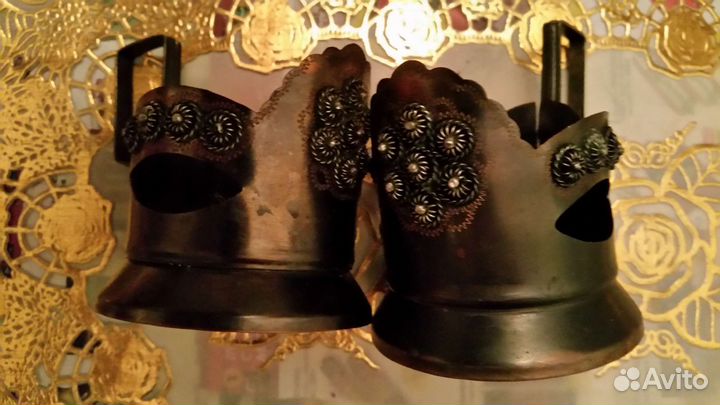 Ступка старинная,подстаканники винтаж