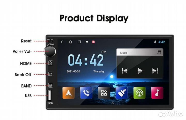 Магнитола 7Дюймов. 2/32. rohm32107