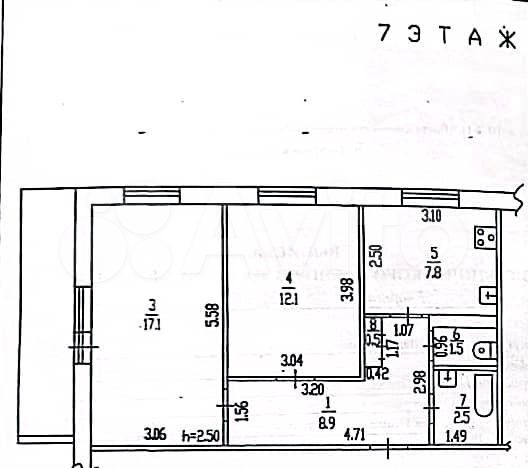 2-к. квартира, 50,4 м², 7/9 эт.