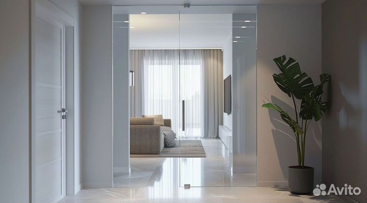 Стеклянная дверь апюминиевая