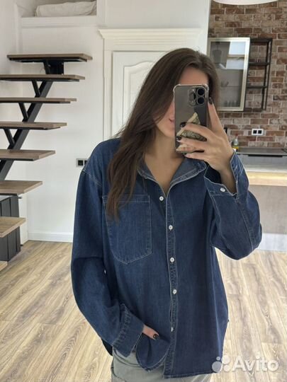 Джинсовая рубашка zara