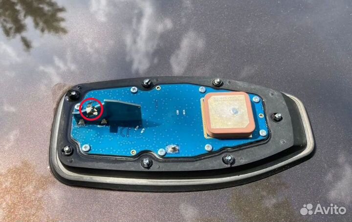 Антенна с глонасс на Kia Rio 3 синяя