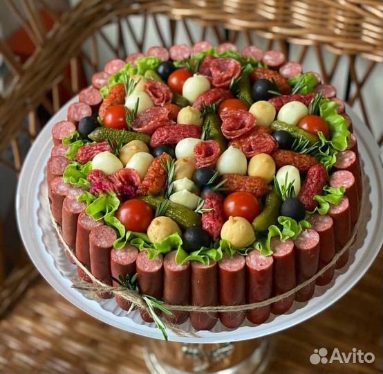 Бенто торт из закусок /Мужской букет
