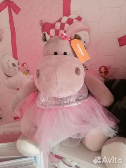 Мягкая игрушка бегемот от Orange toys