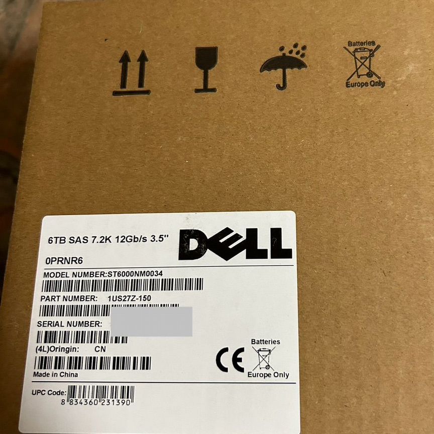 [F238F] Жесткий Диск Dell 6tb Sas 7.2k 3.5 0prnr6 W/F238f