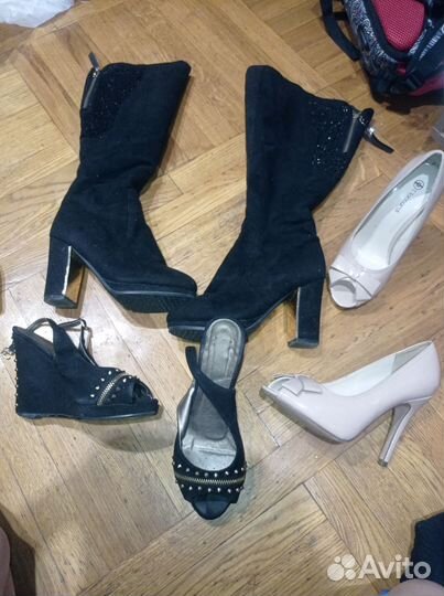 5 пакетов женской одежды 40-44, обувь 37-38