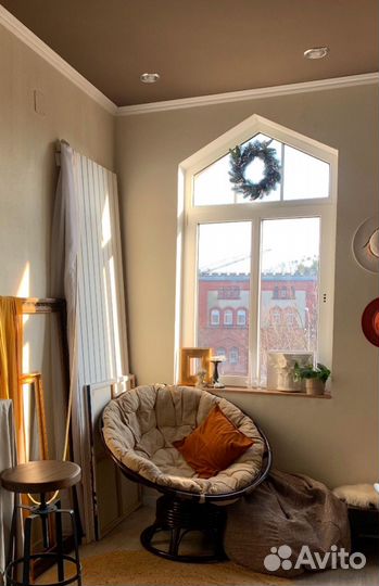 Кресло качалка из ротанга папасан