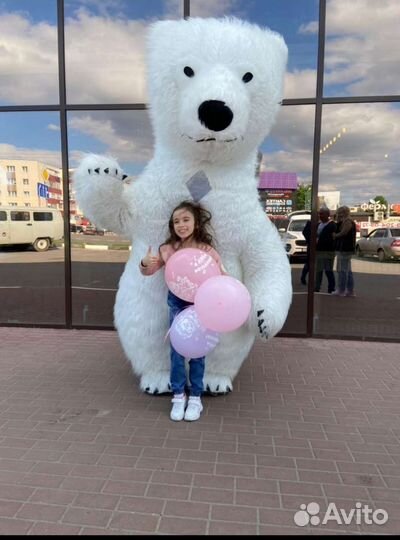 Белый мишка поздравления/мишка аниматор/аниматоры