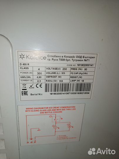 Витрина ларь для мягкого мороженого