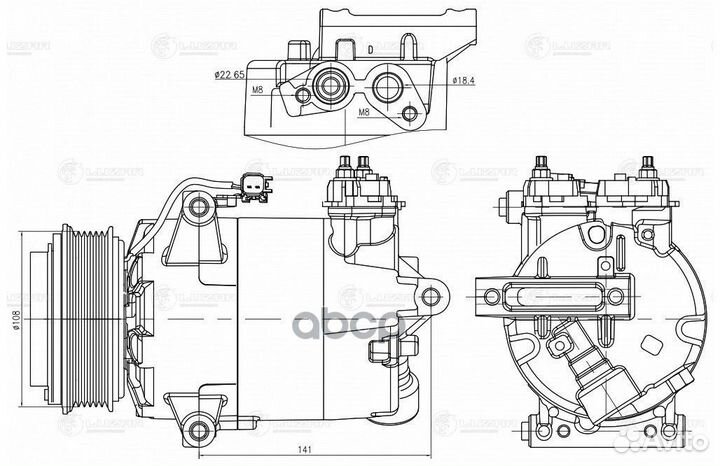 Компрессор кондиц. Ford Transit (13) 2.2D lcac