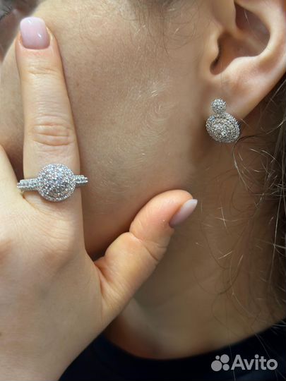 Серьги, кольцо серебро 925 пробы