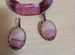 Комплект браслет и серьги розовый агат