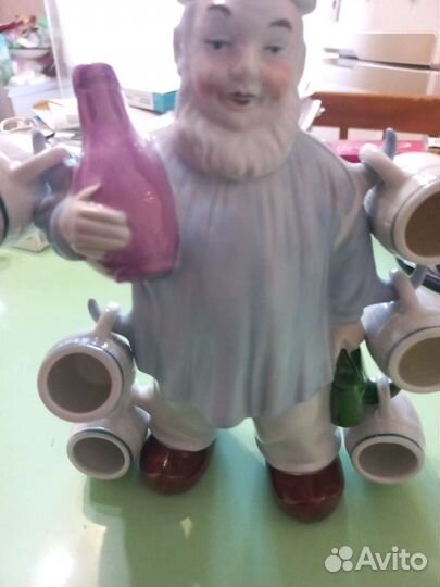 Гномик для алкоголя ГДР с 6 боченочками