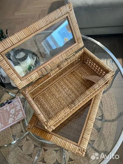 Шкатулка из ротанга как Zara Home для хранения