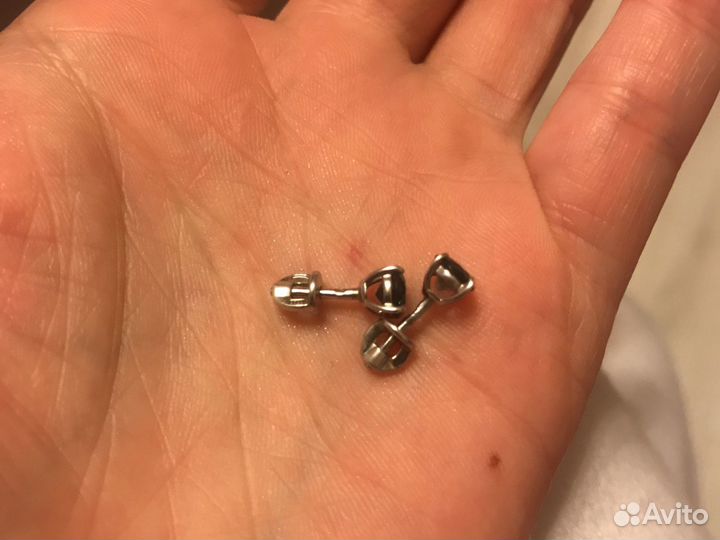 Серьги гвоздики серебро 925 проба