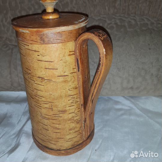 Кувшин береста, газетница шкафчик дерево СССР от
