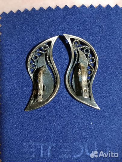 Винтажные серьги мельхиор или серебро