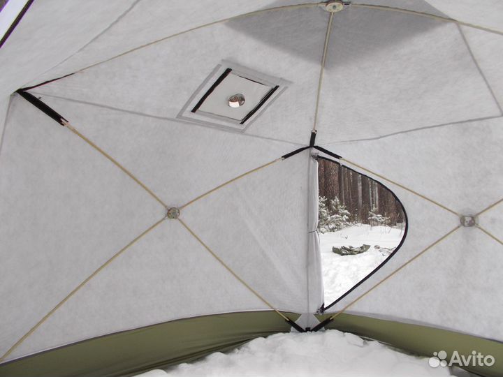 Палатка Куб 2,50-190 3-сл +дымоход Уралзонт