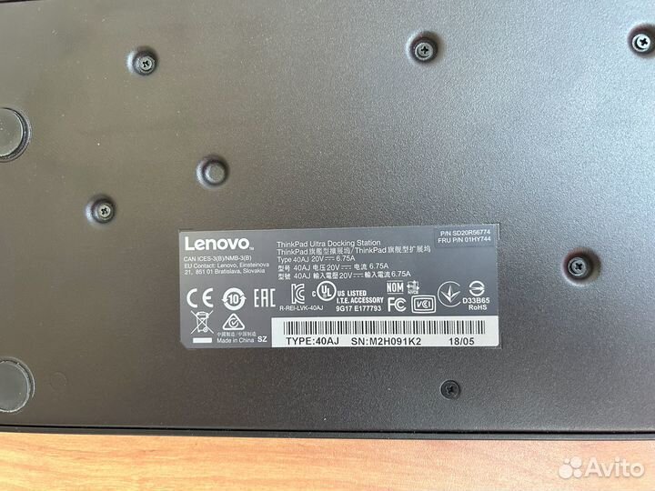Док станция Lenovo Thinkpad Ultra Docking 40AJ