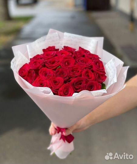 25 красных роз 50 см Доставка Саратов Энгельс