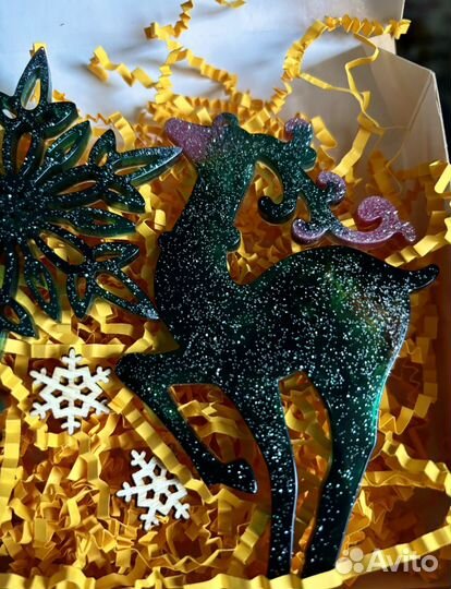 Елочные игрушки ручная работа из смолы, домино