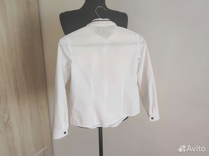 Школьная рубашка для девочки белая 140 см Смена