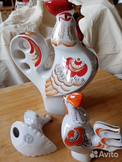 Петушок курица фарфор вербилки