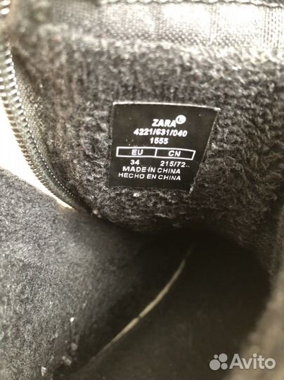 Ботинки утепленные zara на мальчика