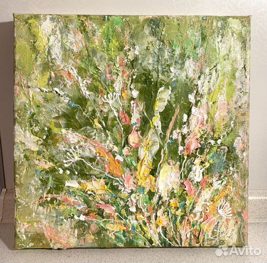 Картина, абстракция, 30х30. Фактурная живопись
