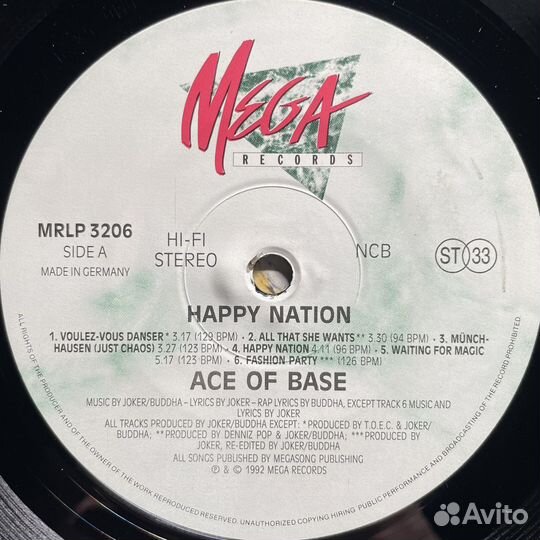 Ace Of Base - Happy Nation (Германия 1992г.)