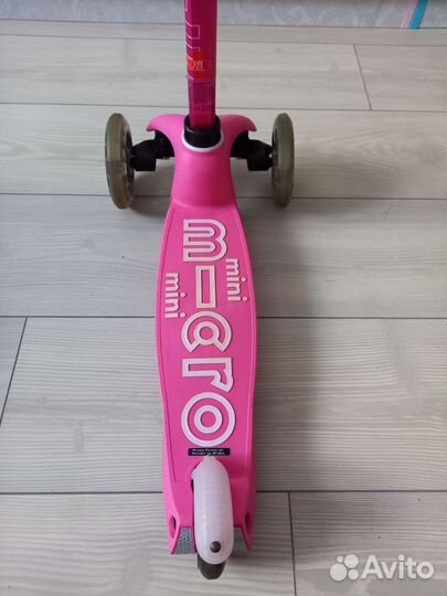 Самокат mini micro deluxe led трехколесный