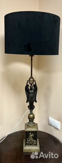 Бронзовая Лампа, светильник Ника. 19 век