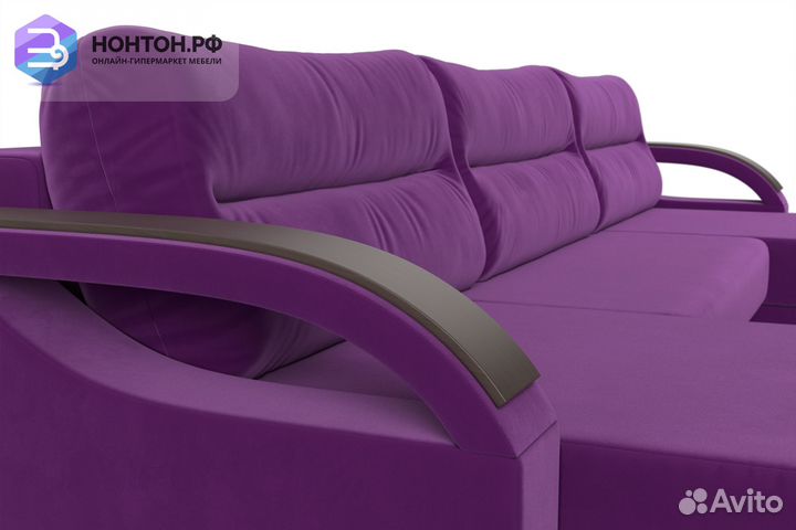 Диван п-образный еврокнижка Форсайт микровельвет ф