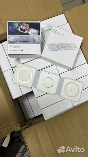 Беспроводная зарядная станция 3в1 опт, розница