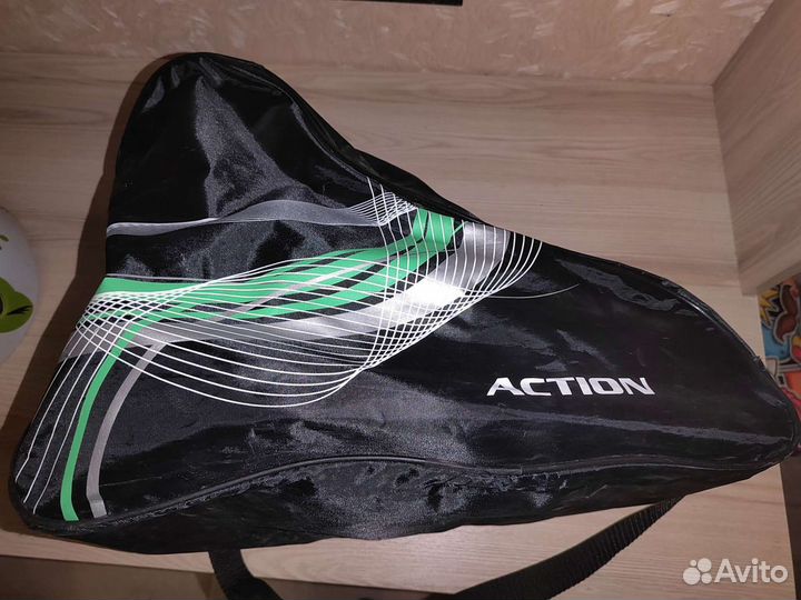 Детские ролики+шлем, защита, сумка