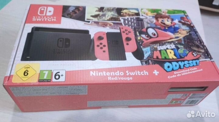 Nintendo Switch Red Super Mario Odyssey Bundle