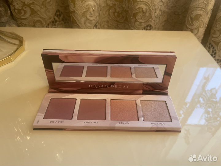 Тени + румяна +хайлайтер urban Decay