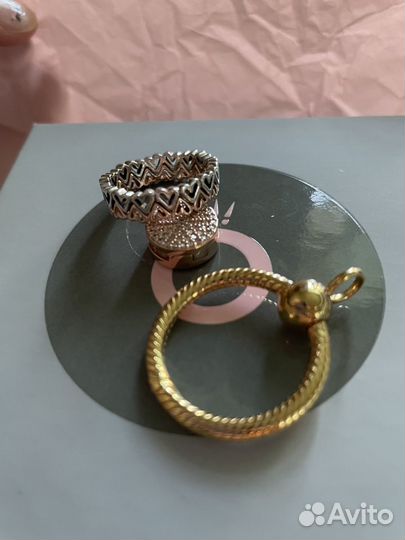 Pandora оригинал кольцо 17 серебро клипса rose