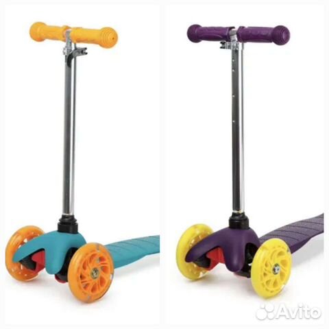 Самокат со светящимися колесами новый