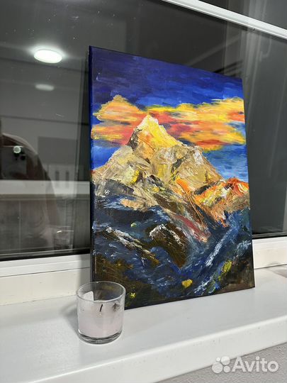 Картина 30х40 горы холст