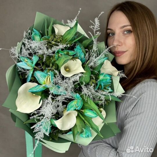 Цветы букеты с доставкой с каллами и тюльпанами