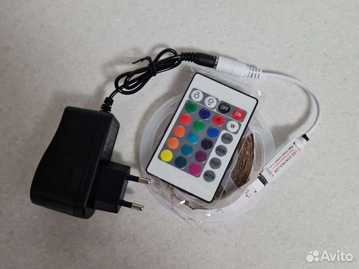 Светодиодная лента 5м комплект новый RGB