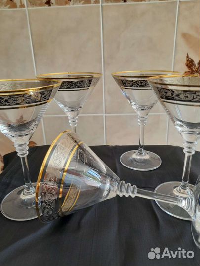 Хрустальные фужеры богемия