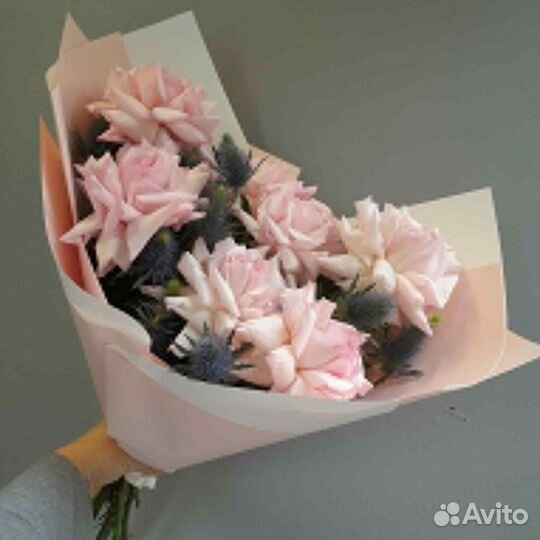 Букет розовых французских роз