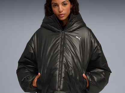 Puma Shiny Hooded Padded Jacket Пуховик женский, черный, Москва