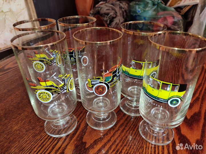 Бокалы СССР с ретро машинами