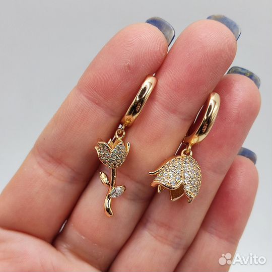 Серьги тюльпаны