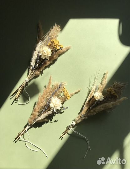 Мини букеты из сухоцветов