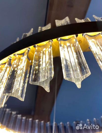 Подвесная люстра LED Светодиодная Золото / Хром