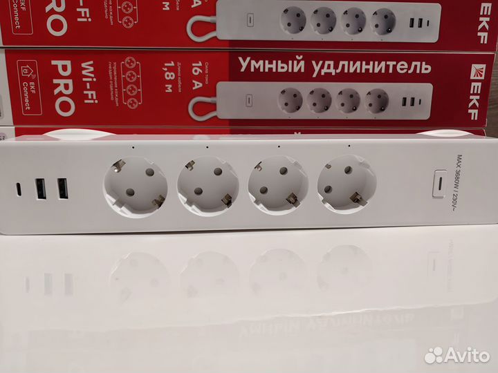 Умный удлинитель c USB Wi-Fi EKF Connect PRO Алиса